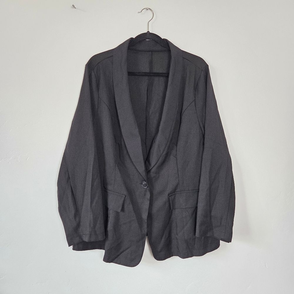 Shein Curve Plus Size 3XL Black Blazer Jacket One Button Formal Office Career